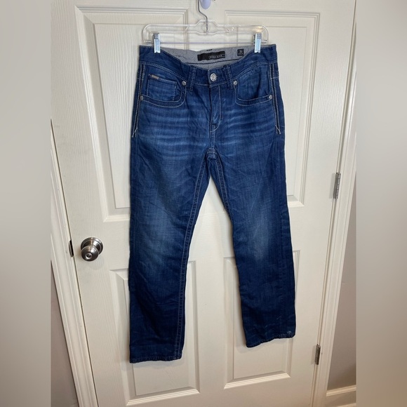 Buckle Black Fit 3 Men's Blue Jeans White Stitching 31 - Picture 2 of 13